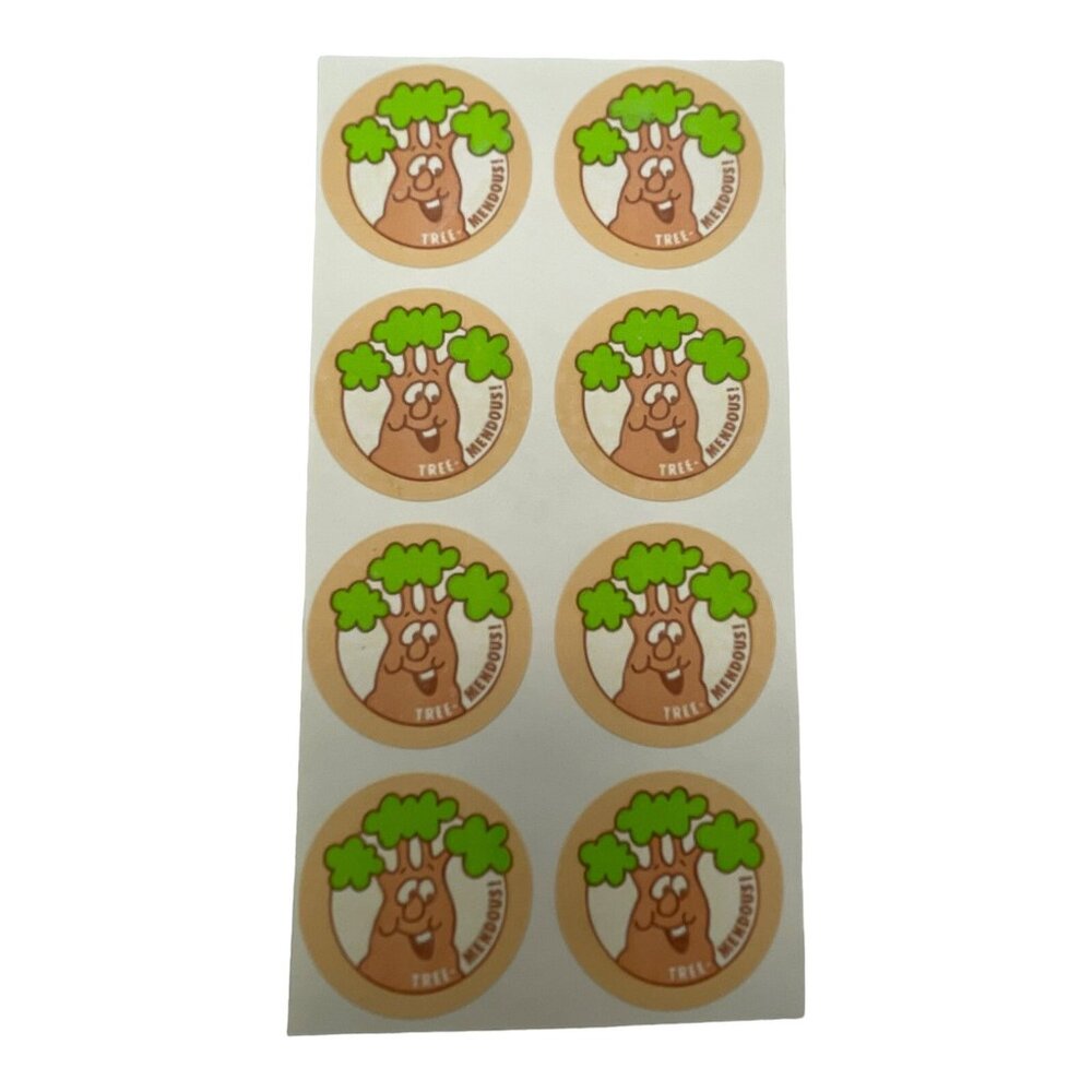 Vintage Scratch n Sniff  8 Stickers Tree-Mendous Treemendous Tree Stinky Sticker